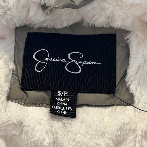 NWOT Jessica Simpson hooded puffer parka jacket small women's grey - Picture 7 of 9